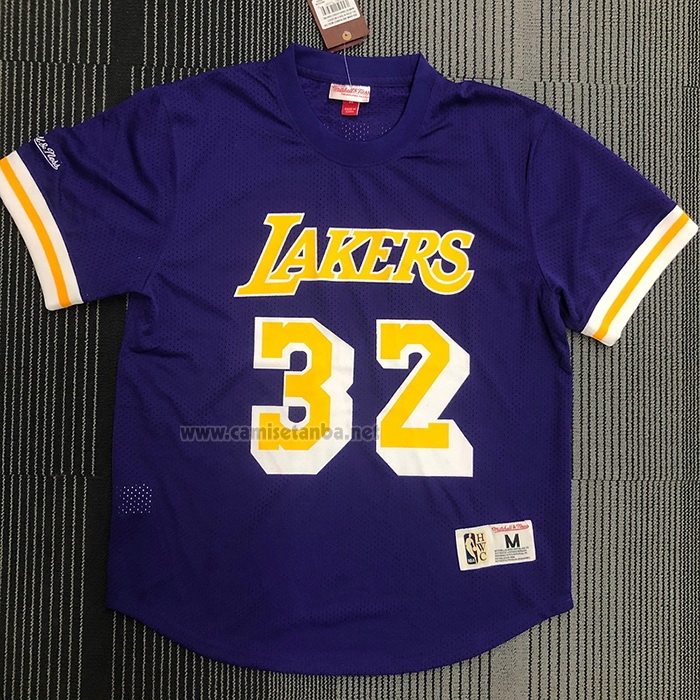 Camiseta Manga Corta Los Angeles Lakers Magic Johnson #32 Violeta